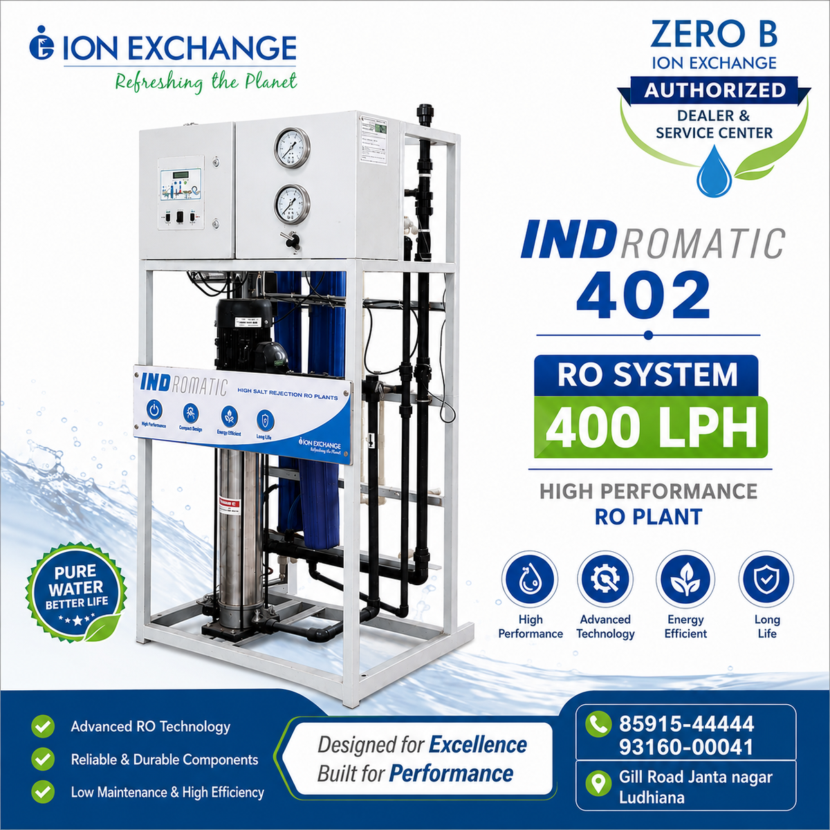 ion  Exchange Indromatic 402 RO Plant 400 LPH