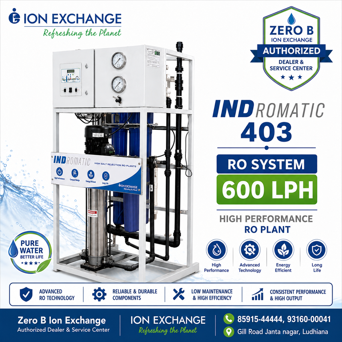 ion  Exchange Indromatic 403 RO Plant 600 LPH