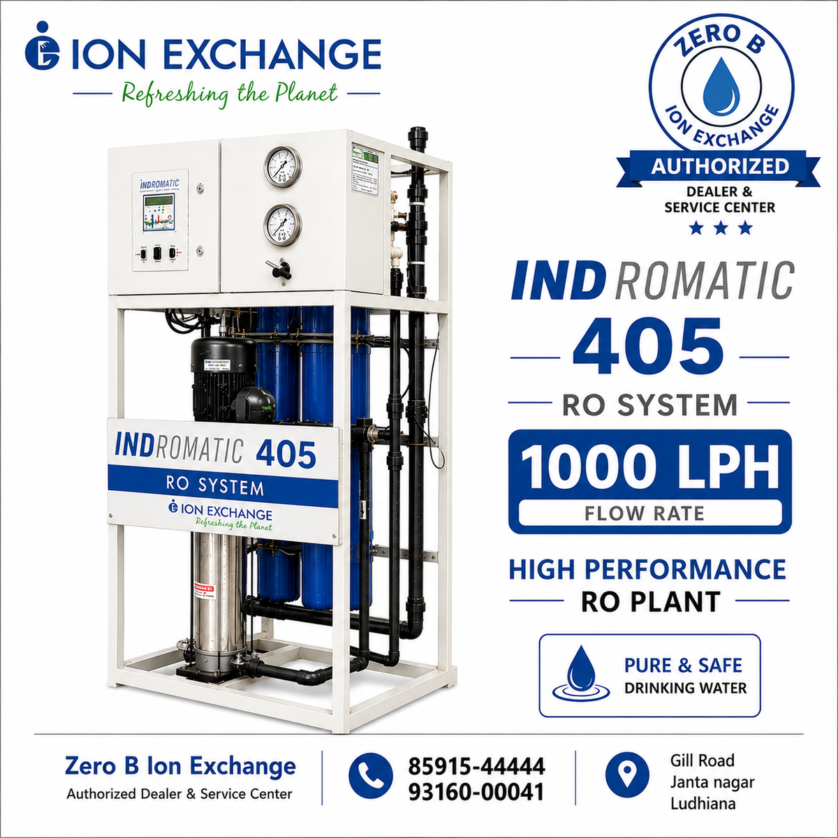 ion  Exchange Indromatic 405 RO Plant 1000 LPH