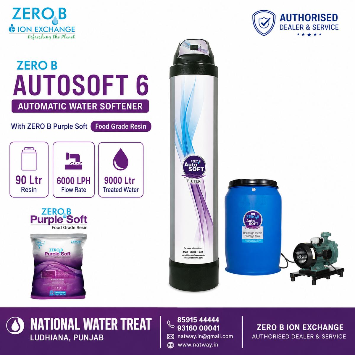 Zero B AutoSoft-6 Automatic Water Softener 6000 LPH